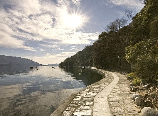 Lakeside promenade at Lago Maggiore, Italy.
