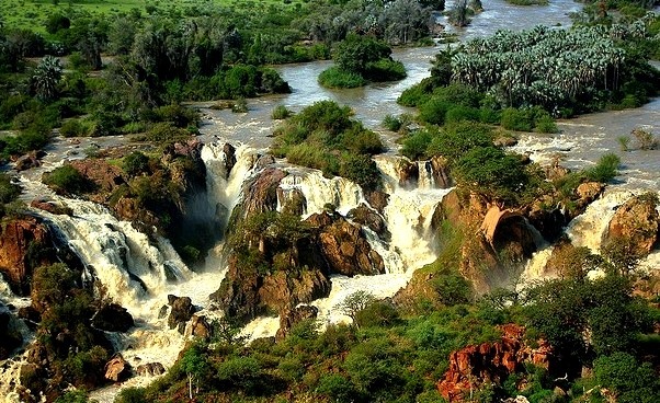 View of the spectacular Epupa Falls in Namibia