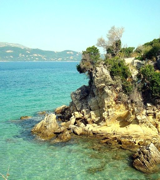 The Ionian Sea coast near Ksamil in southern Albania