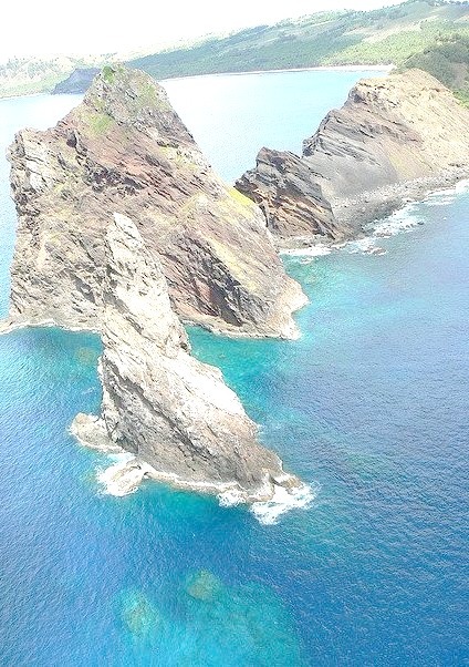 Geologic formations on Pagan Island, Guam