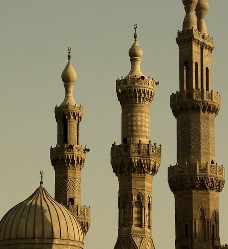 Mosque minarets in old Cairo, Egypt