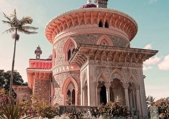 The romantic neo-gothic palace of Monserrate in Sintra, Portugal